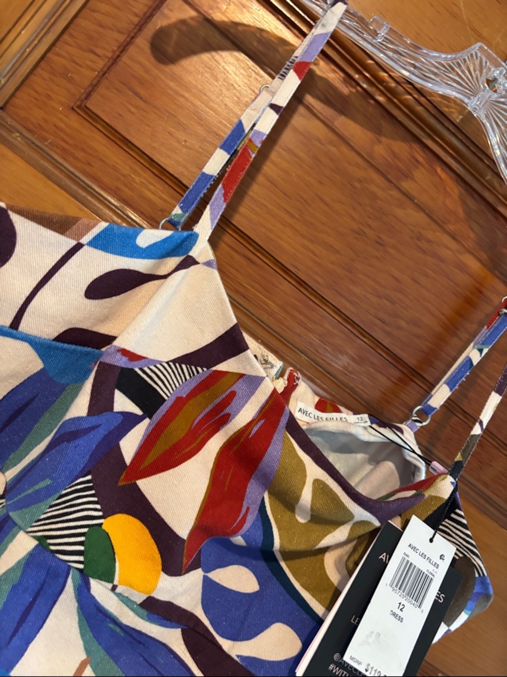 NWT Avec Les Filles Multicolor Abstract Print Mini Dress - Picture 5 of 5